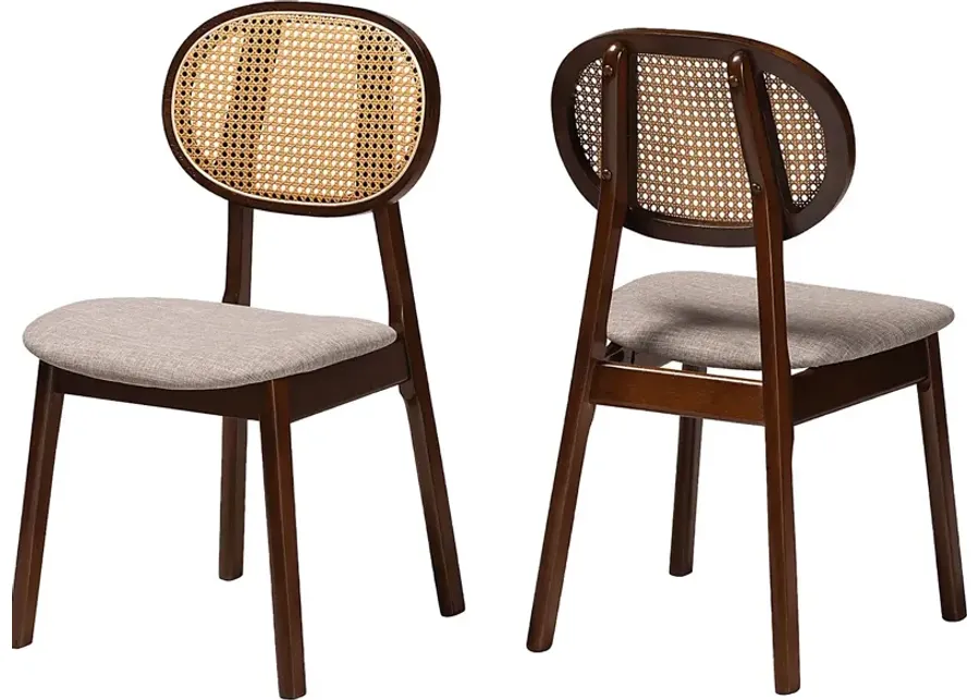 Alonesos Walnut Brown Side Chair, Set of 2-Walnut