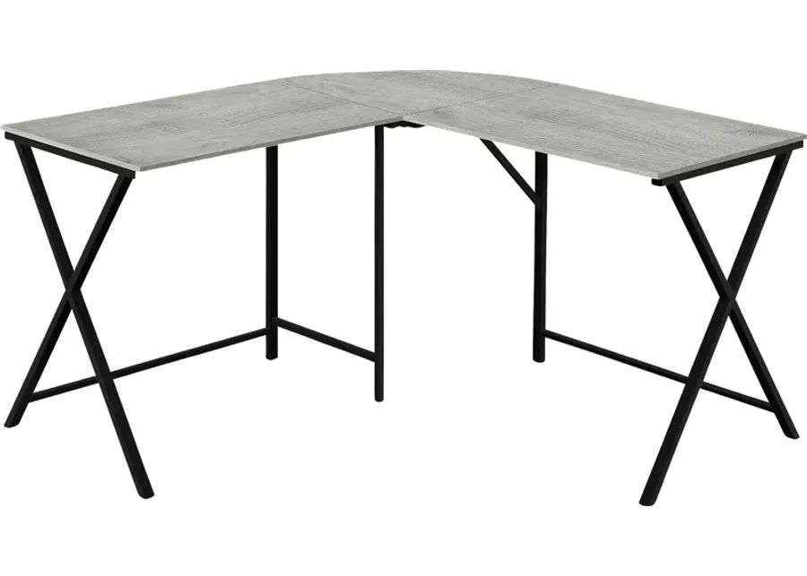 Danalyn Gray L-Shaped Computer Desk-Gray