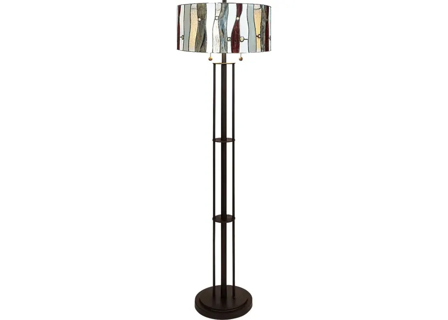 Shiloh Avenue Red Tiffany Floor Lamp-20