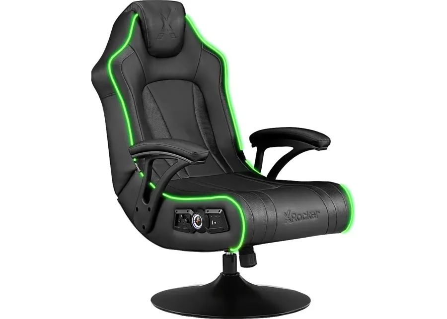 Kids Mundele Black LED Gaming Chair-Black