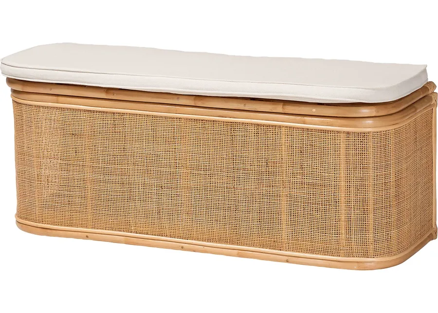 Wynstone Brown Storage Bench-Brown