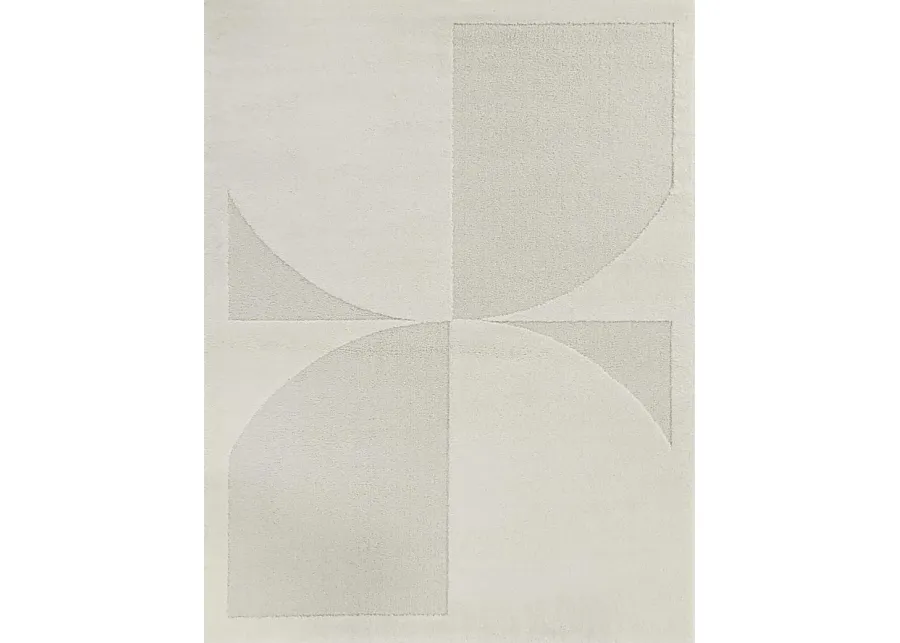 Cabbyge Cream 7'10 x 10' Area Rug-Cream
