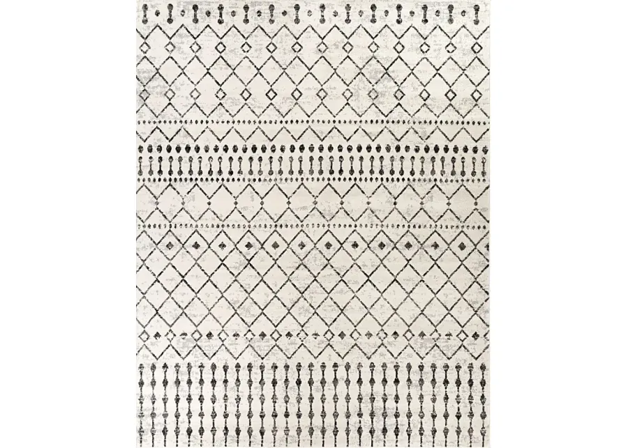 Spofford I Black 6'7 x 9' Rug-Black, Off-White