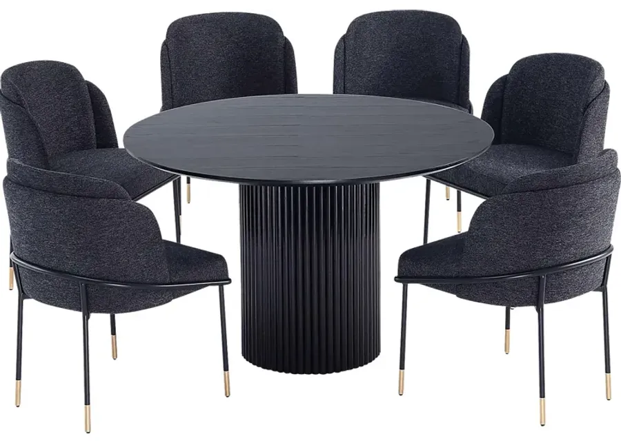 Bermuda Black and Black 7 Pc Dining Table Set-Black 1 34762-bermuda-black-and-black-7-pc-dining-table-set-black-1.webp