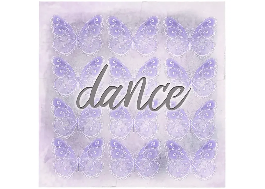 Kids Dancing Butterflies Purple Artwork-Purple