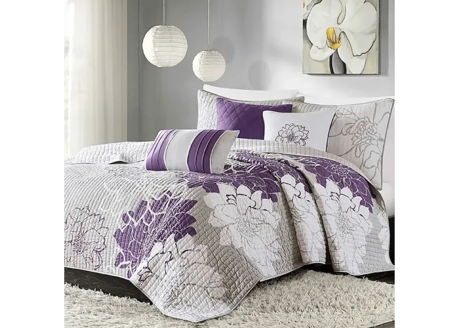 Heslep Purple 6 Pc King/California King Quilt Set-Purple