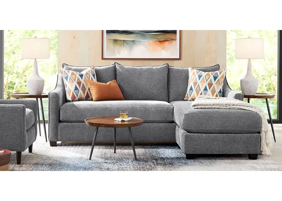Soho Place Gray Sleeper Chaise Sofa-87