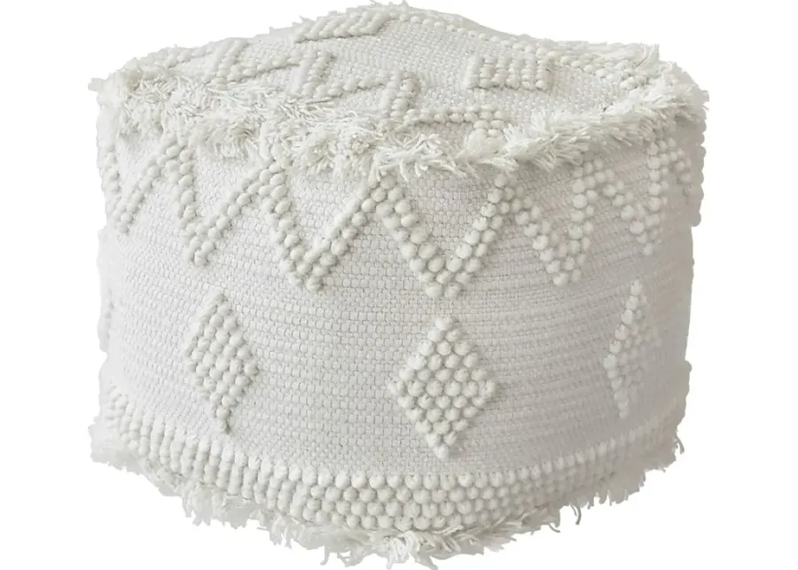 Onawa White Ottoman-White