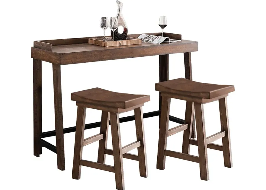 Cedar Creek Brown 3 Pc Counter Height Table Set
