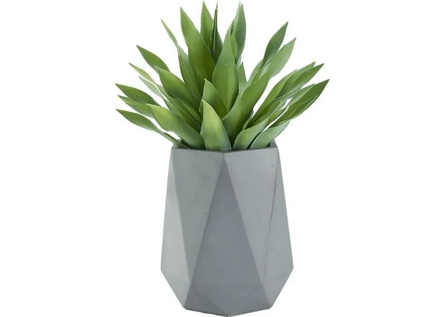Soloma Green 31 in. Artificial Desert Succulent in Gray Planter-Gray