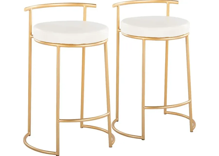 Trepassey I White Counter Height Stool, Set of 2-White