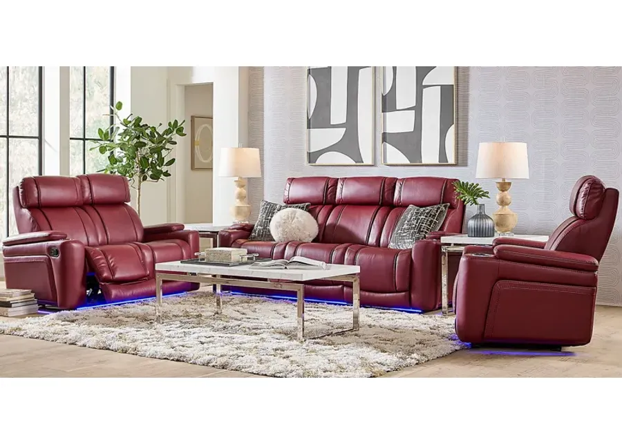 Haven Point Red 2 Pc Reclining Living Room with Dual Power Reclining Sofa