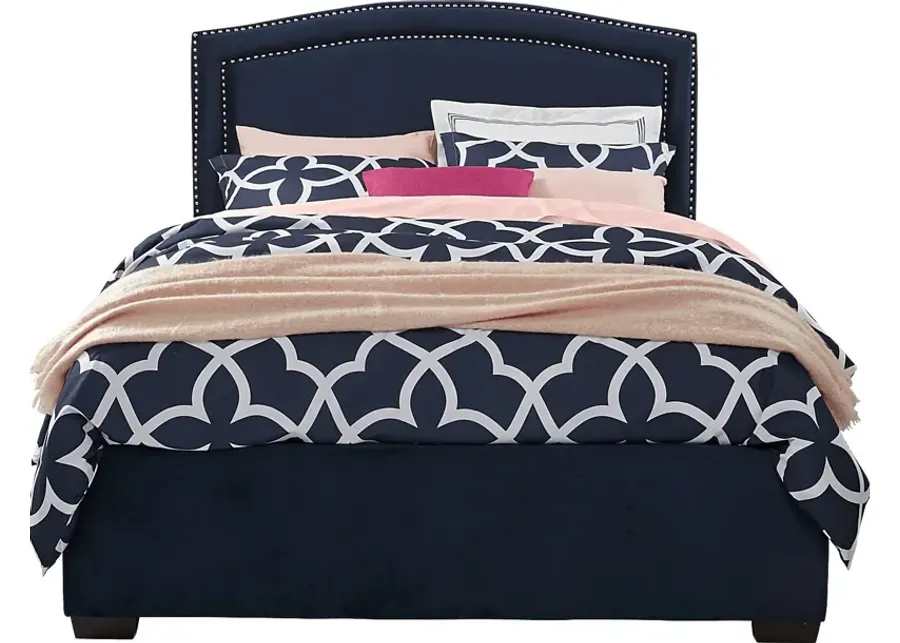 Loden Navy 3 Pc King Upholstered Bed-81.5
