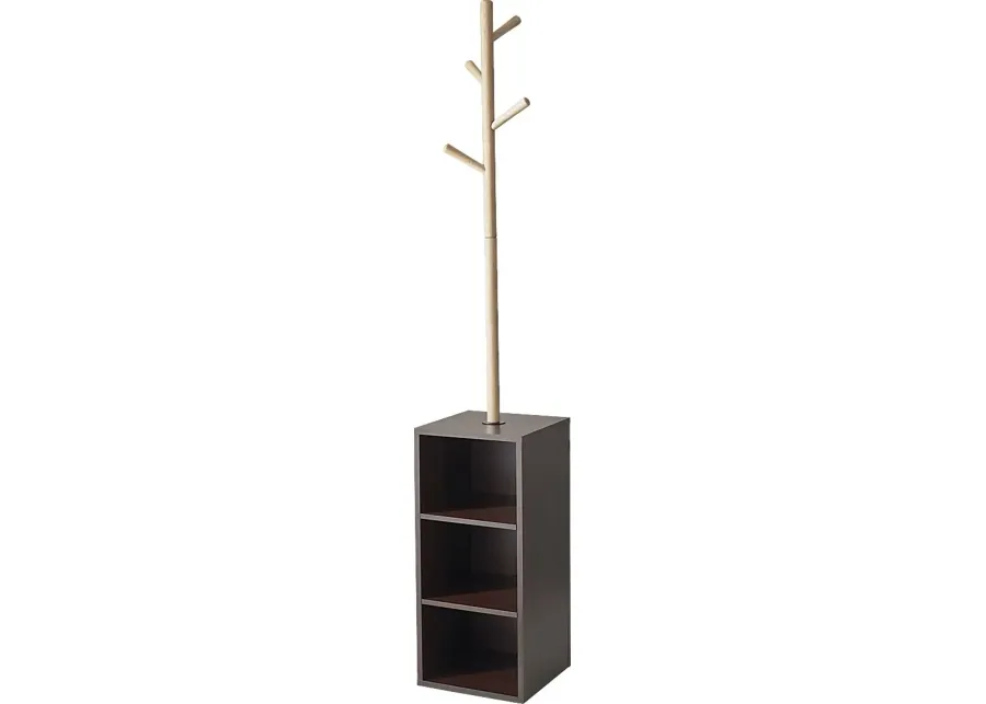 Hathon Walnut Coat Rack-Walnut
