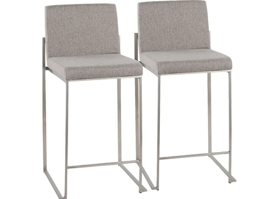 Leserna V Gray Counter Height Stool, Set of 2-Gray