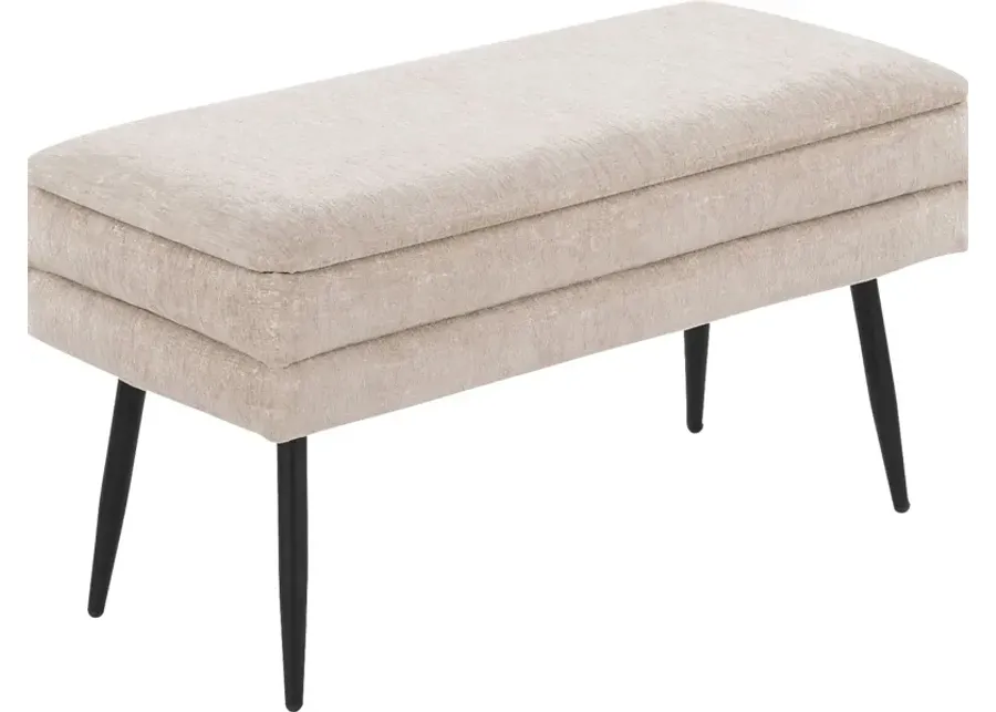 Interlaken II Light Brown Storage Bench-Brown