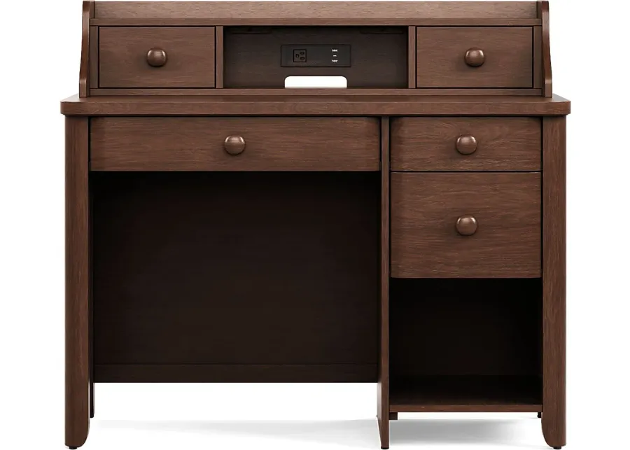 Kids South Bend Brown Cherry Desk and Hutch-46