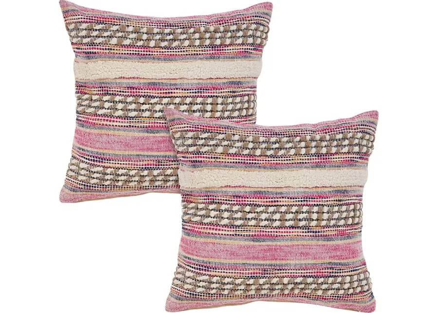 Midholm Pink Accent Pillow Set of 2-Pink, Natural