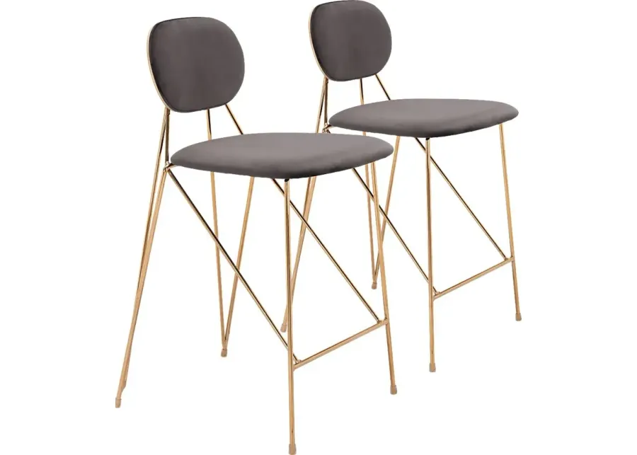 Bolivar Gray Counter Height Stool, Set of 2-Gray