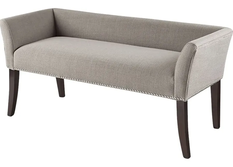 Threepine Gray Accent Bench-Gray