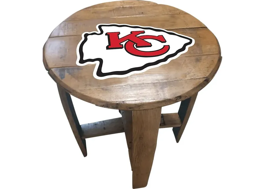 Big Team NFL Kansas City Chiefs Brown End Table-Brown