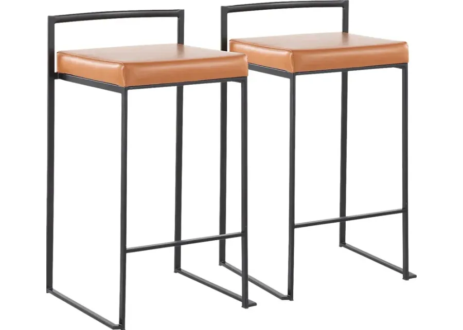 Birdlake III Camel Counter Height Stool, Set of 2-Camel