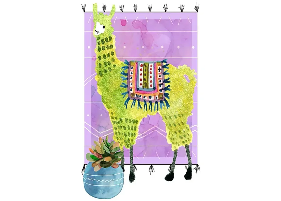 Kids Llama Snip II Purple Artwork-Purple