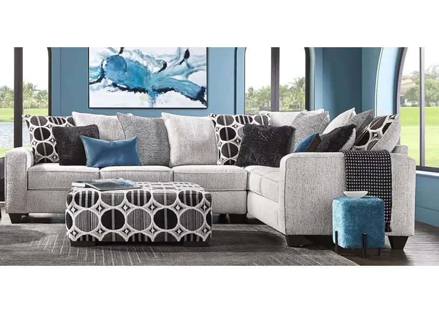 Benton Place Gray 3 Pc Sectional Living Room-123