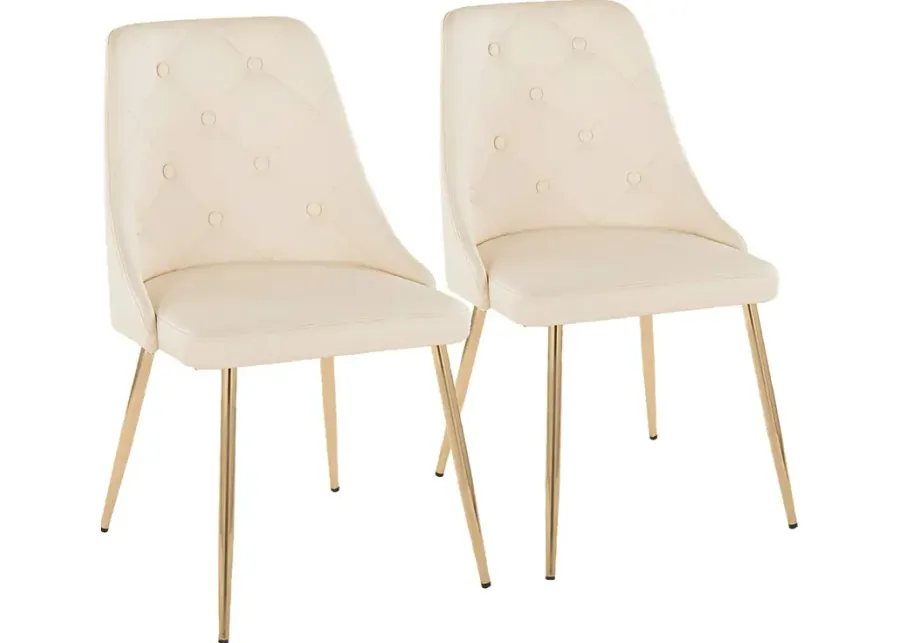 Wytona II Gold Side Chair, Set of 2-Gold