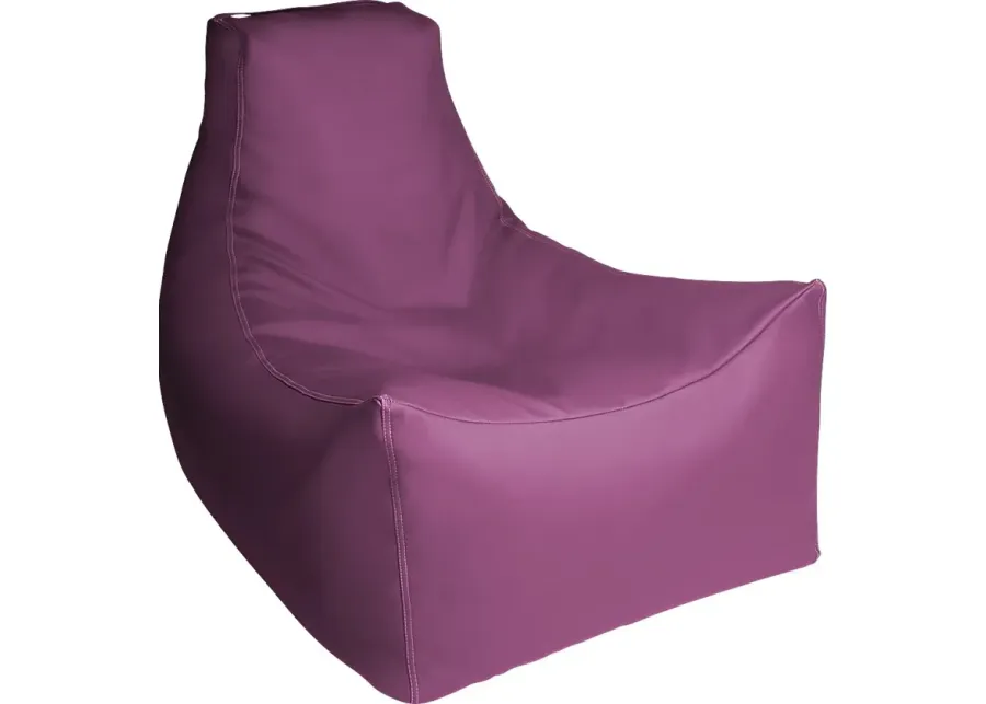 Kids Wilfy Purple Large Bean Bag Chair-Purple