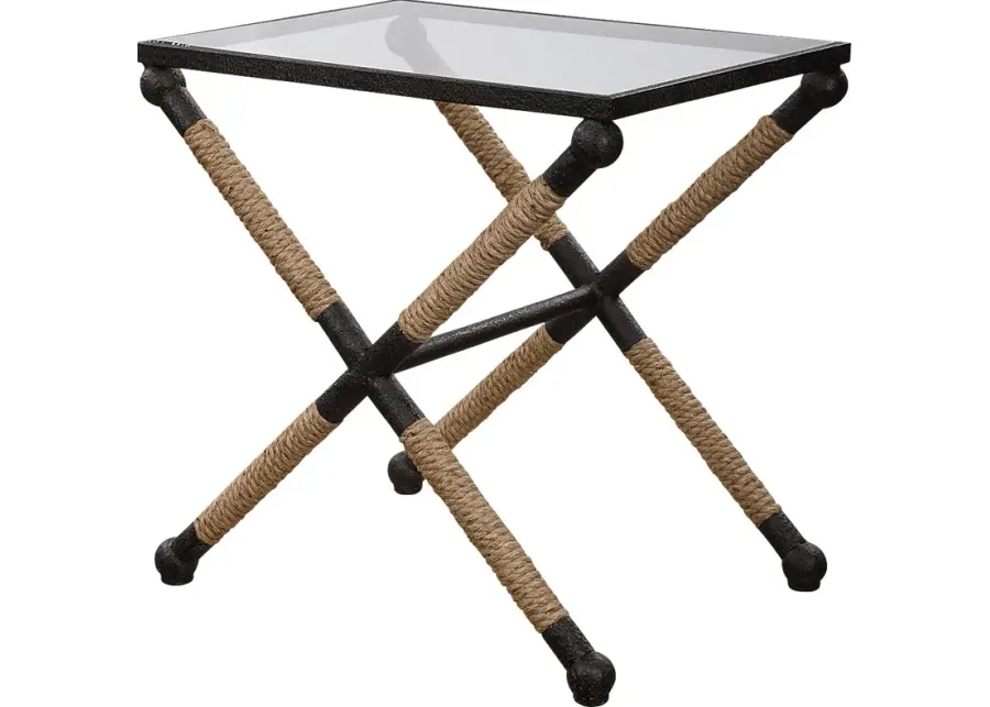 Berkten Black Accent Table-Black