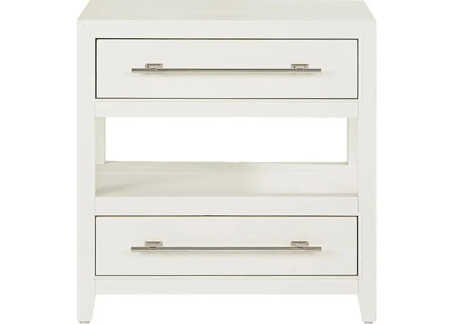 Aruba White 2 Drawer Nightstand-28