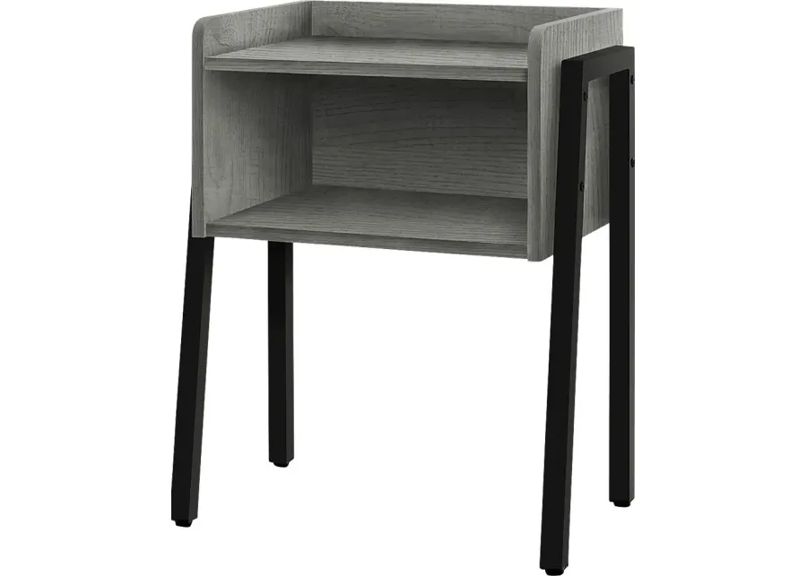 Amberstone Gray End Table-Gray