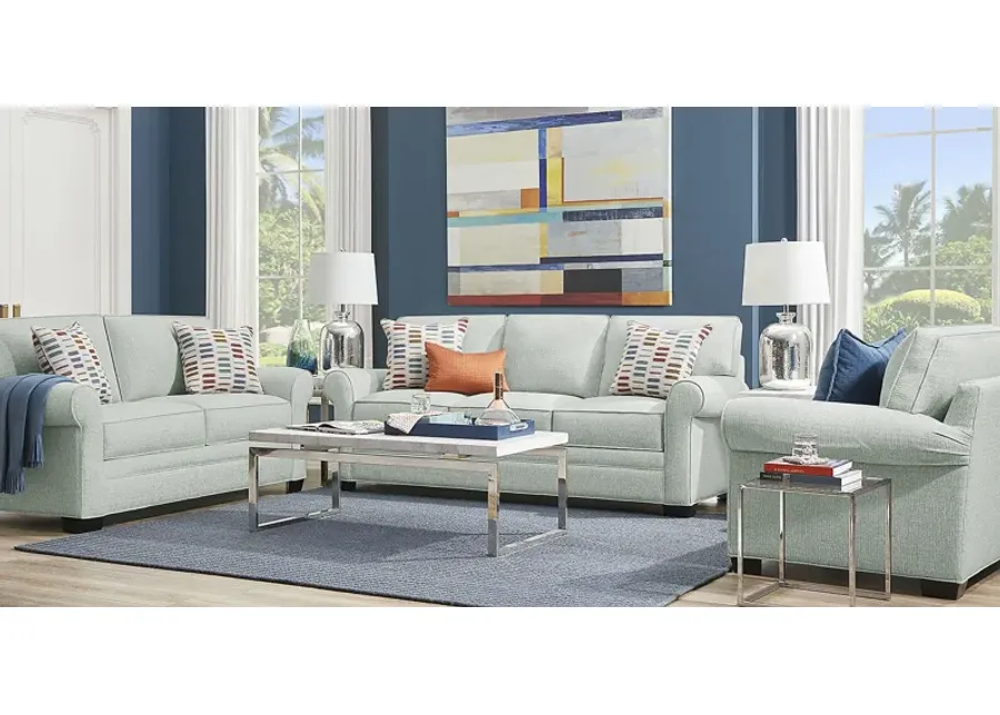 Bellingham Willow Green Textured 7 Pc Living Room with Gel Foam Sleeper Sofa