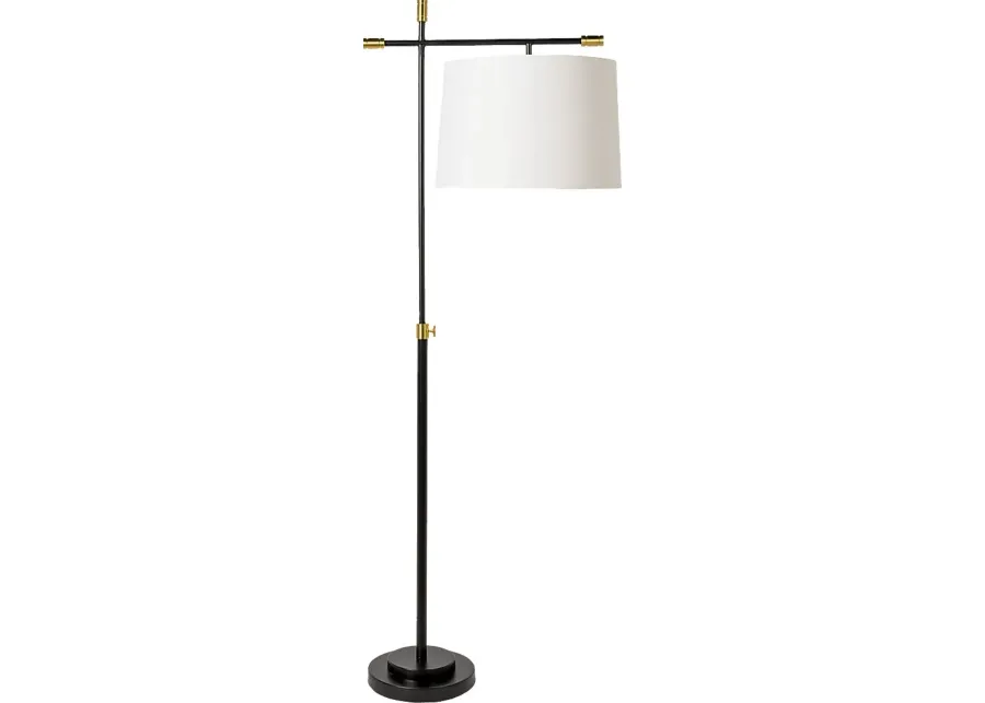 Calie Loop Black Floor Lamp-Black