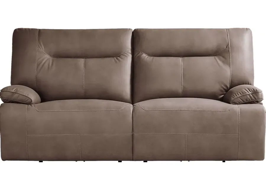 Barton Brown Dual Power Reclining Sofa-84