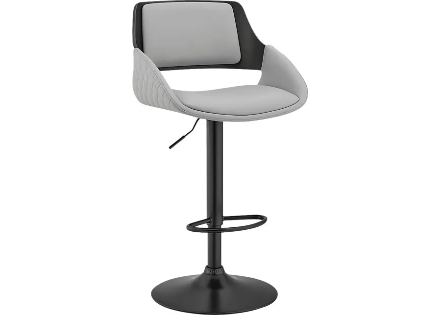 Roshana Gray Adjustable Barstool-Gray