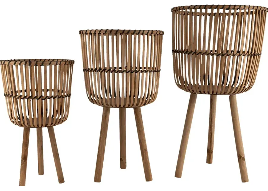 Waldburg Brown Planter, Set of 3-Brown