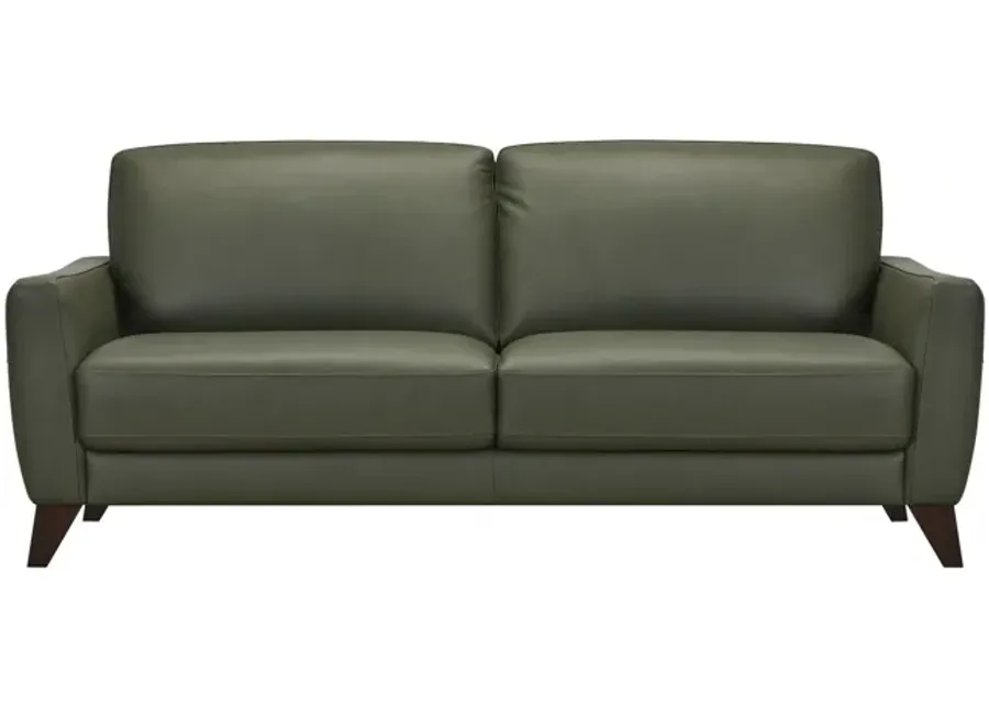 Trifle Leather Sofa - Moss Green