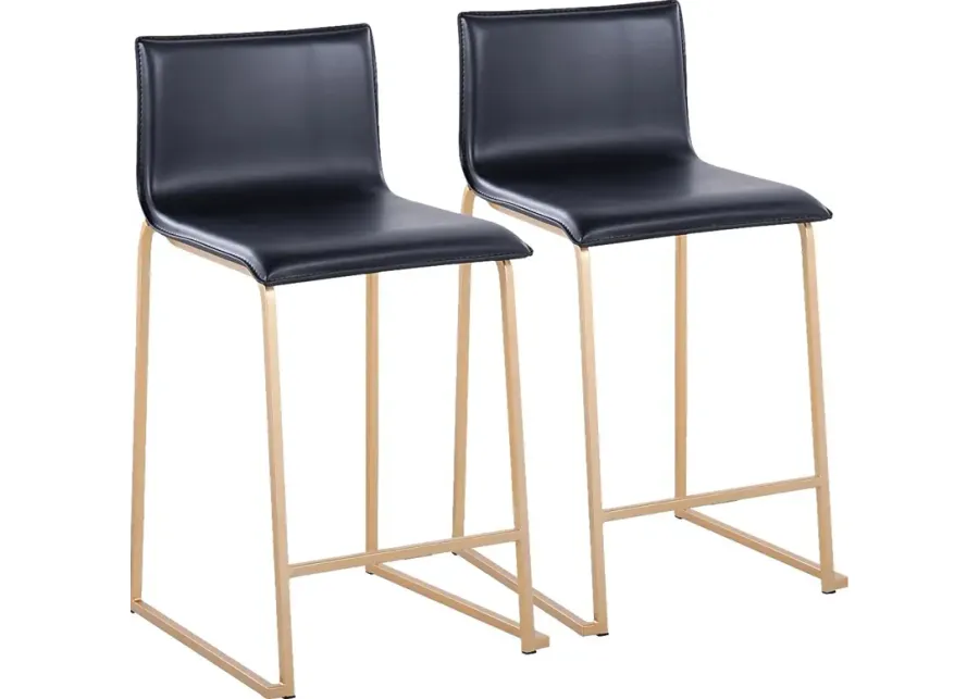 Fassitt Black Counter Height Stool, Set of 2-Black