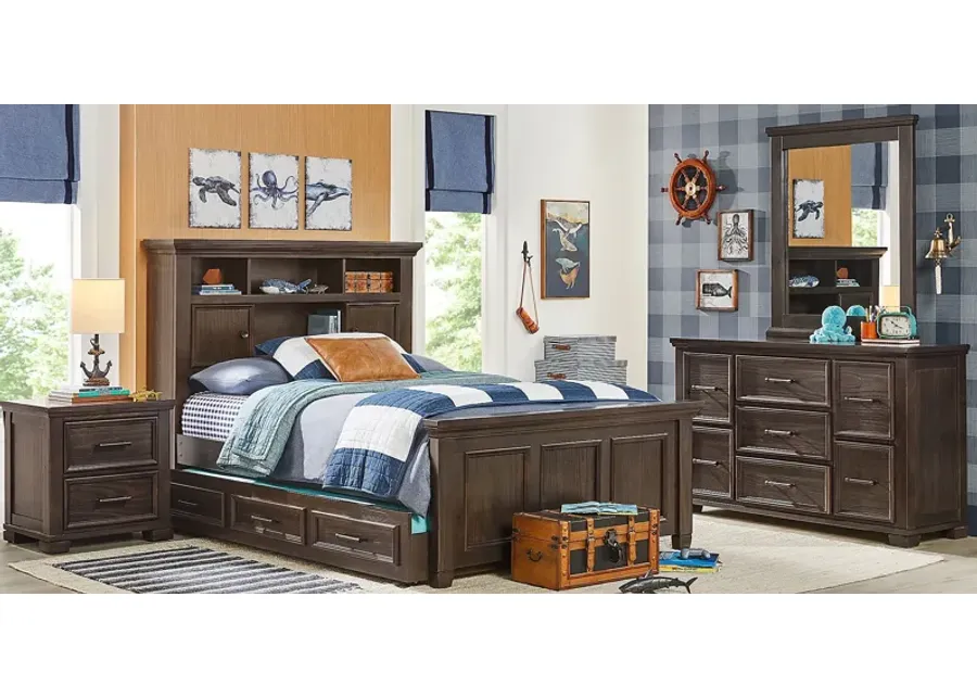Kids Canyon Lake Java Full Bookcase Bedroom