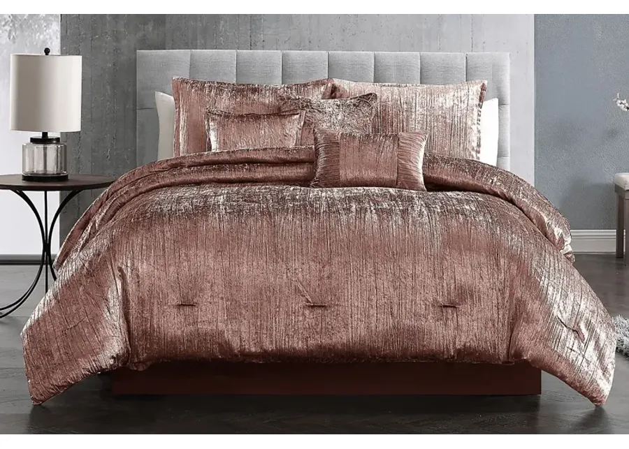 Cliffland Blush 7 Pc King Comforter Set-Blush