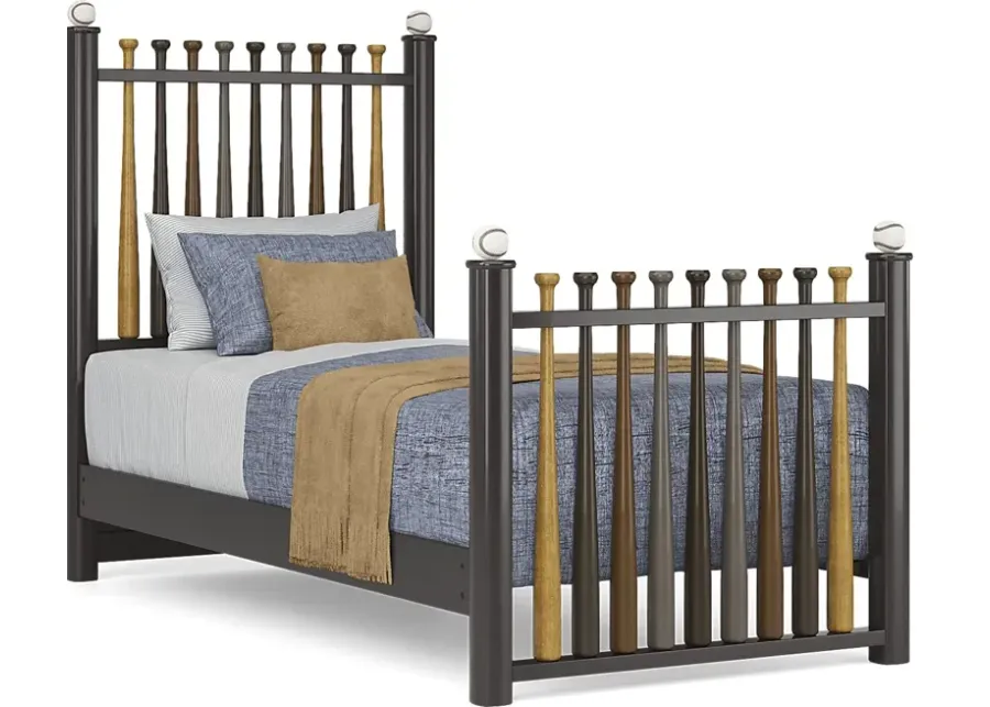 Kids Batter Up Stained Twin Baseball Bat Bed-42.05 1 37838-kids-batter-up-stained-twin-baseball-bat-bed-42-05-1.webp