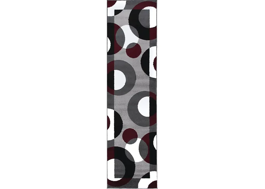 Ailana Burgundy 2' x 7'2 Runner Rug-Burgundy