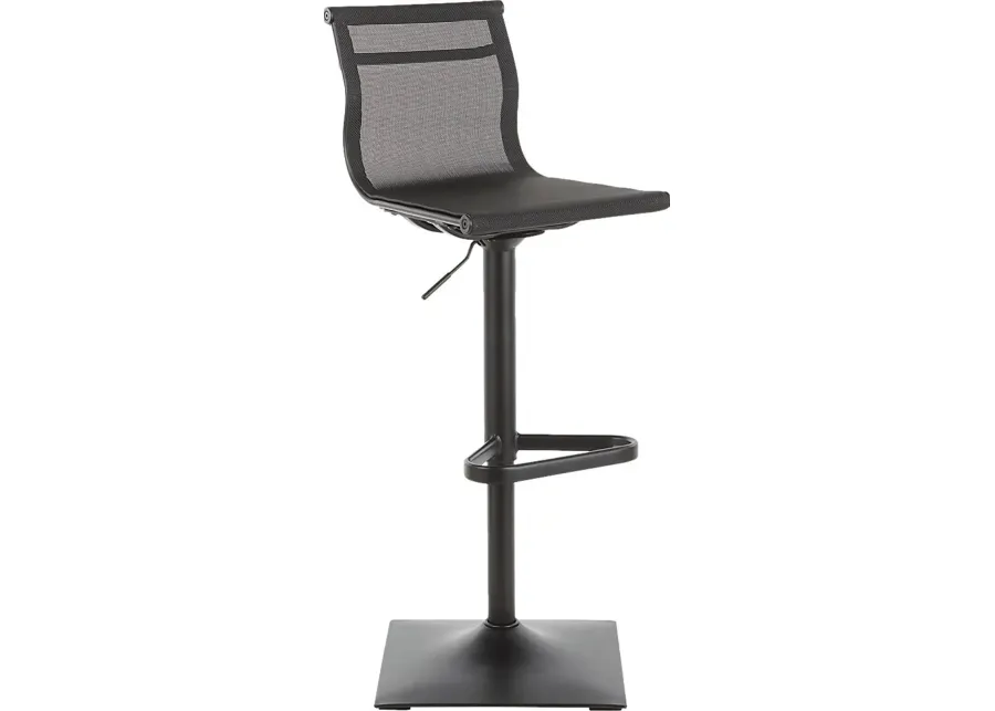 Avrum Black Adjustable Barstool-Black