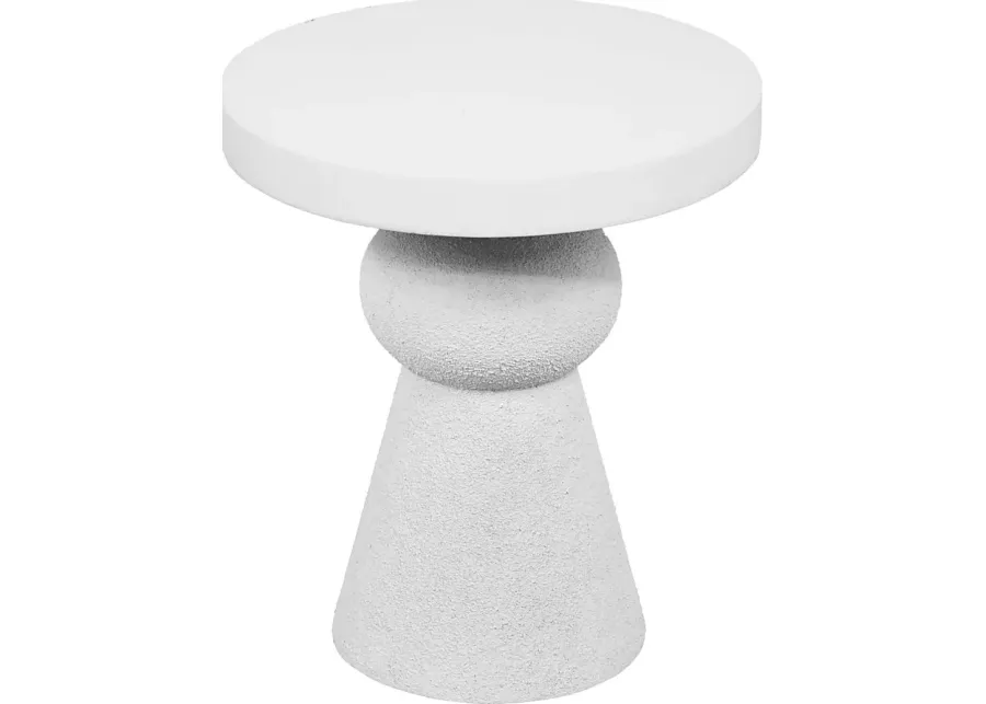 Bolleana White End Table-White