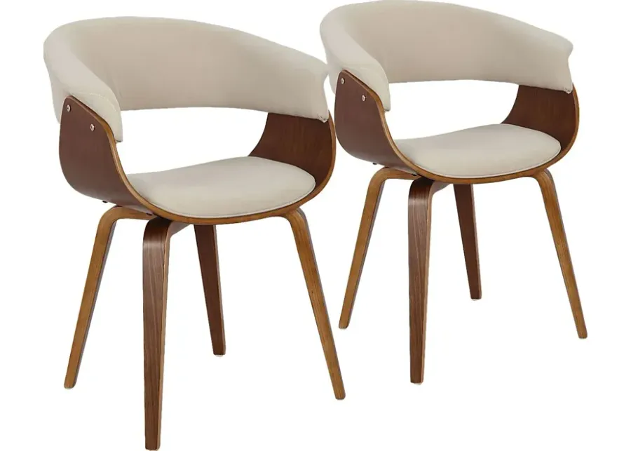 Flannders Cream Dining Chair, Set of 2-Cream