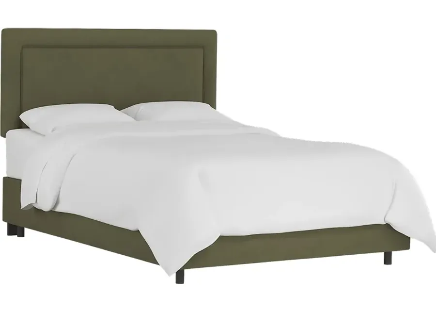 Sweet Plains Green Queen Upholstered Bed-Green