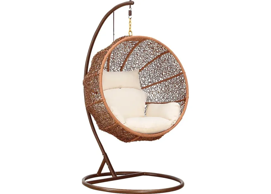 Outdoor Seahorn Cream Hanging Chair-Cream
