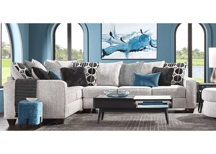 Benton Place Gray 2 Pc Sleeper Sectional-123